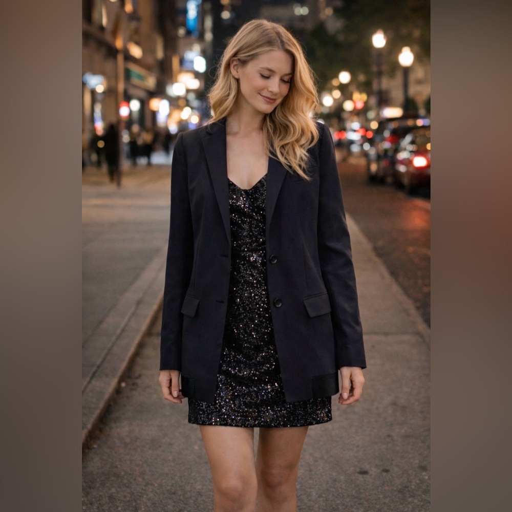 BCBGMaxAzria Blazer Black Tuxedo S